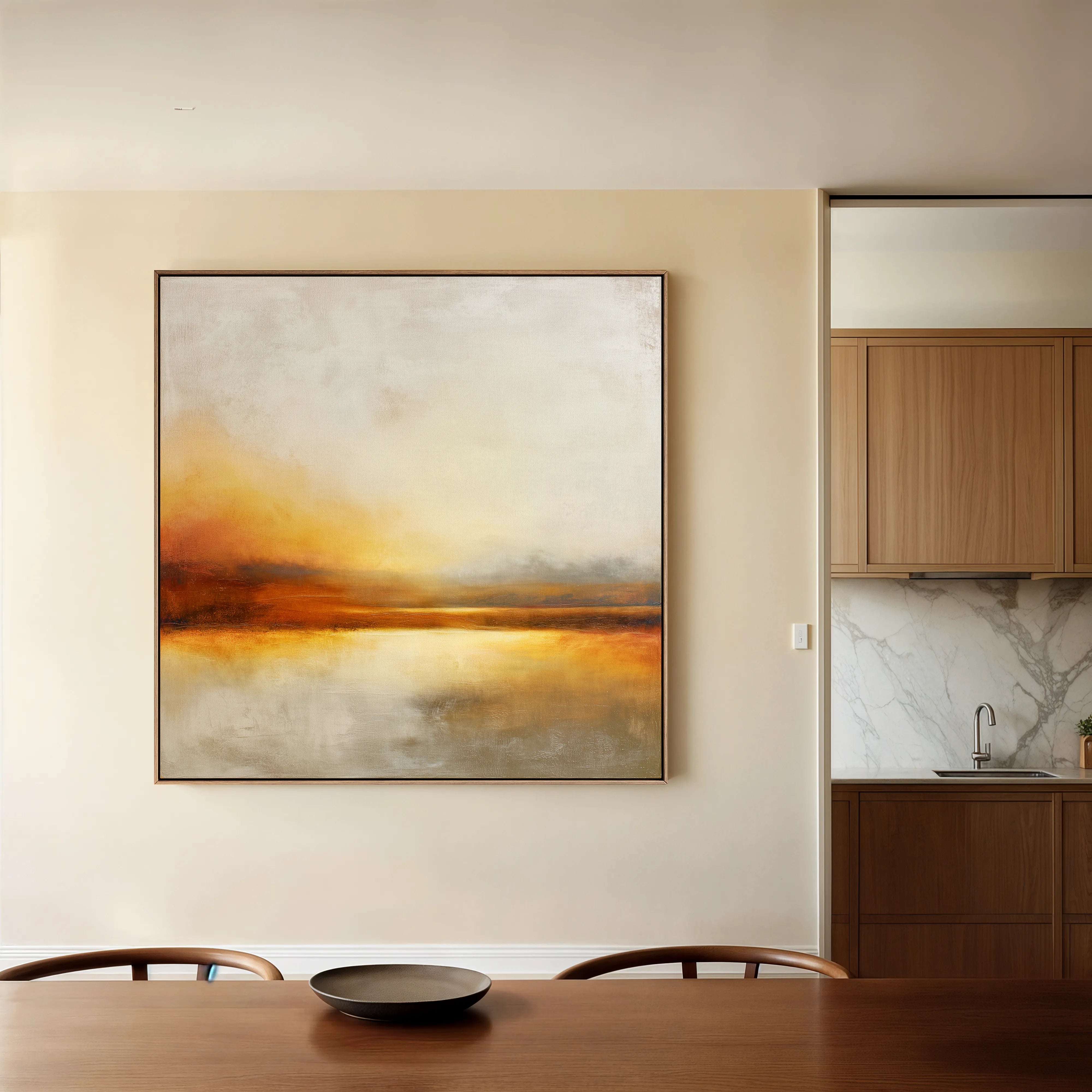 Abstract 1287 Canvas Art 16" x 16" / 40 x 40 cm / Black