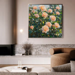 Floral 1287 Canvas Art 16" x 16" / 40 x 40 cm / Black