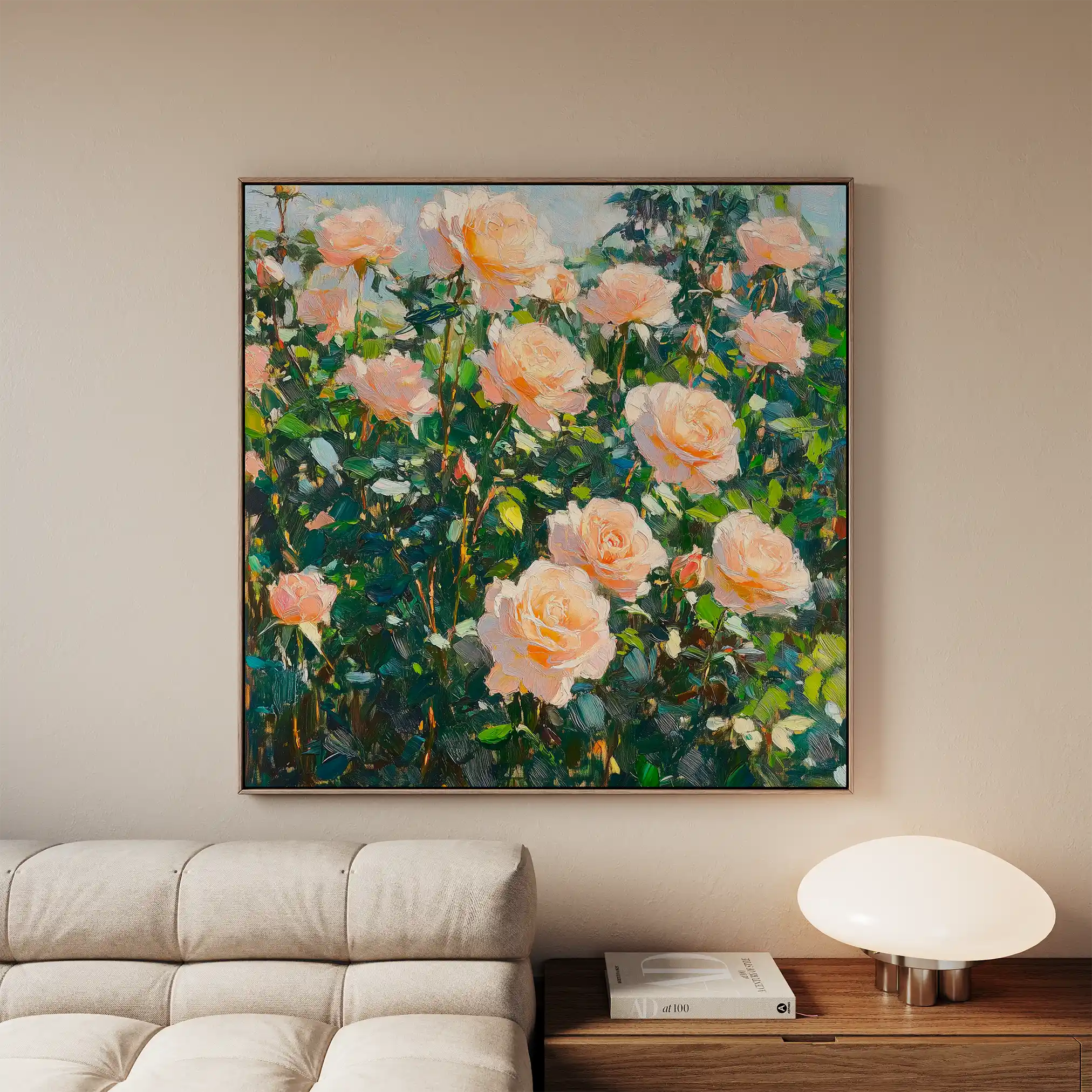 Floral 1287 Canvas Art 60 x 60 cm / Black