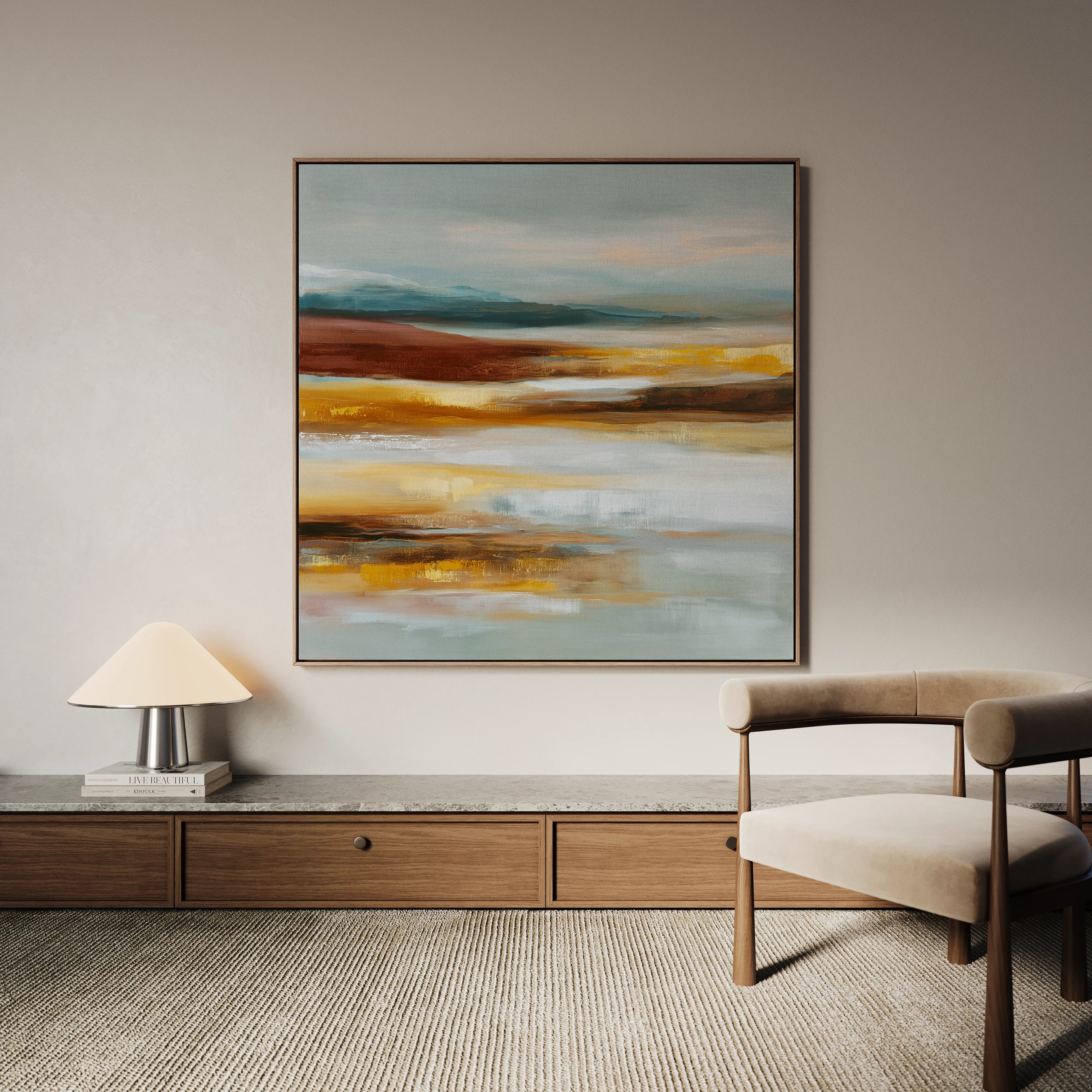 Abstract 1288 Canvas Art 16" x 16" / 40 x 40 cm / Black