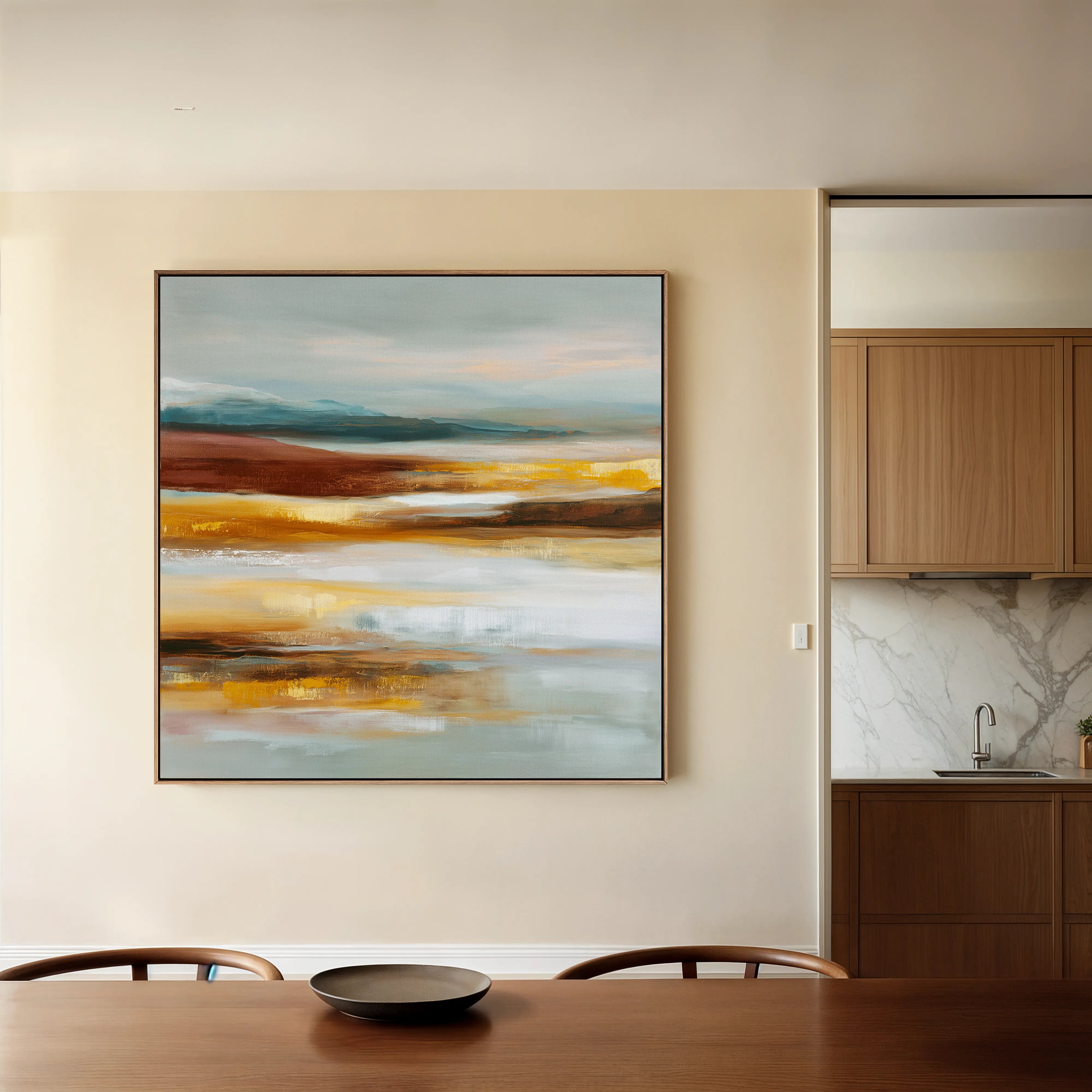 Abstract 1288 Canvas Art 16" x 16" / 40 x 40 cm / Black