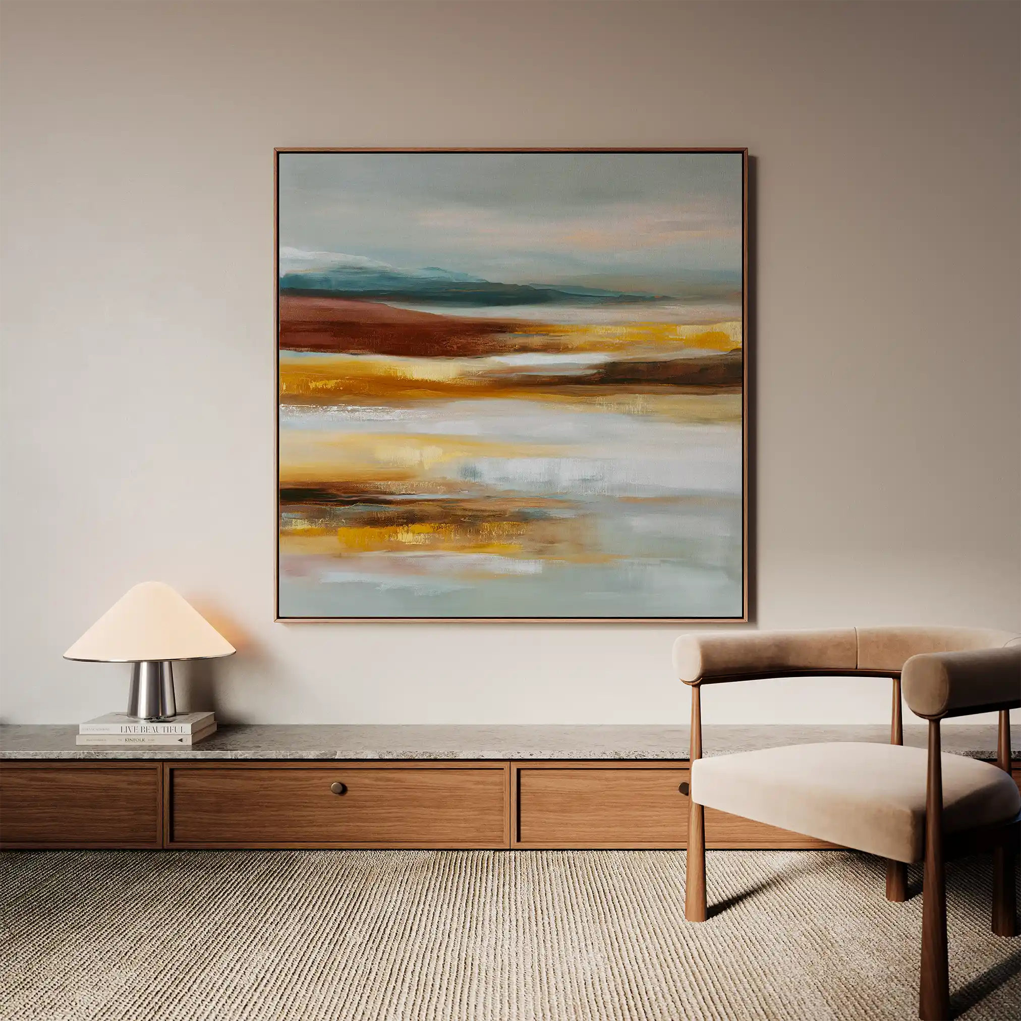 Abstract 1288 Canvas Art 60 x 60 cm / Black