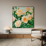 Floral 1288 Canvas Art 16" x 16" / 40 x 40 cm / Black