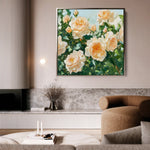 Floral 1288 Canvas Art 16" x 16" / 40 x 40 cm / Black