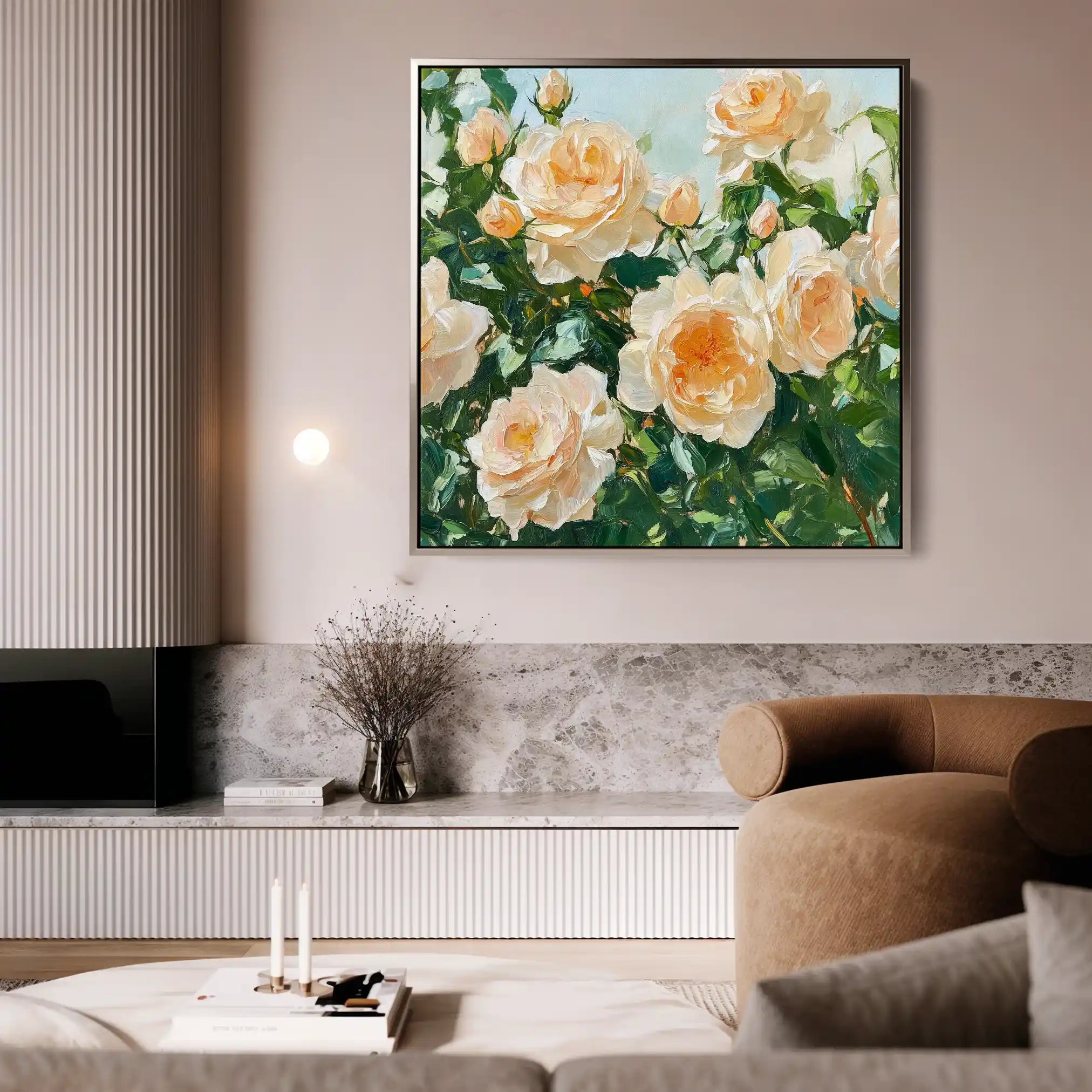 Floral 1288 Canvas Art 60 x 60 cm / Black