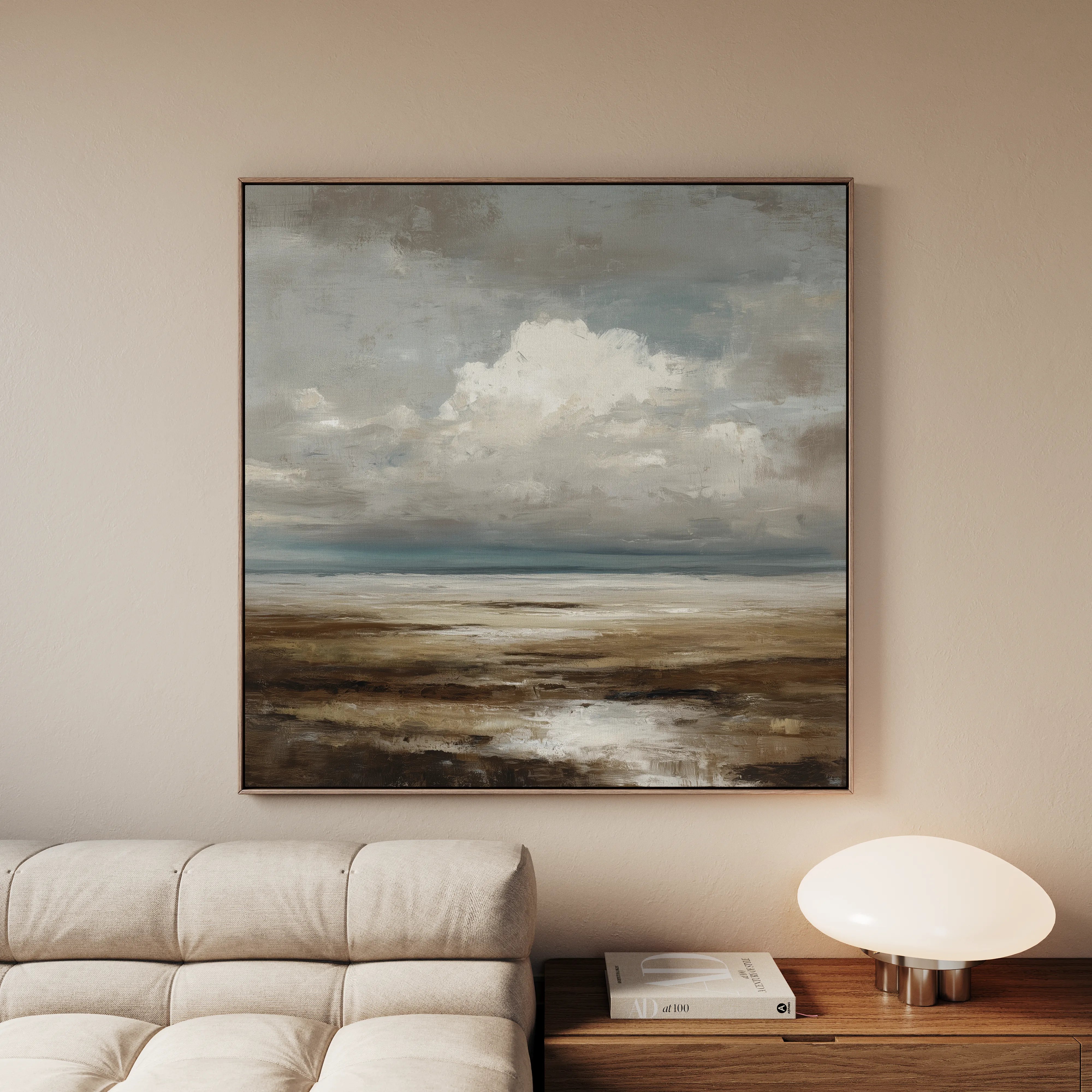 Abstract 1289 Canvas Art 16" x 16" / 40 x 40 cm / Black