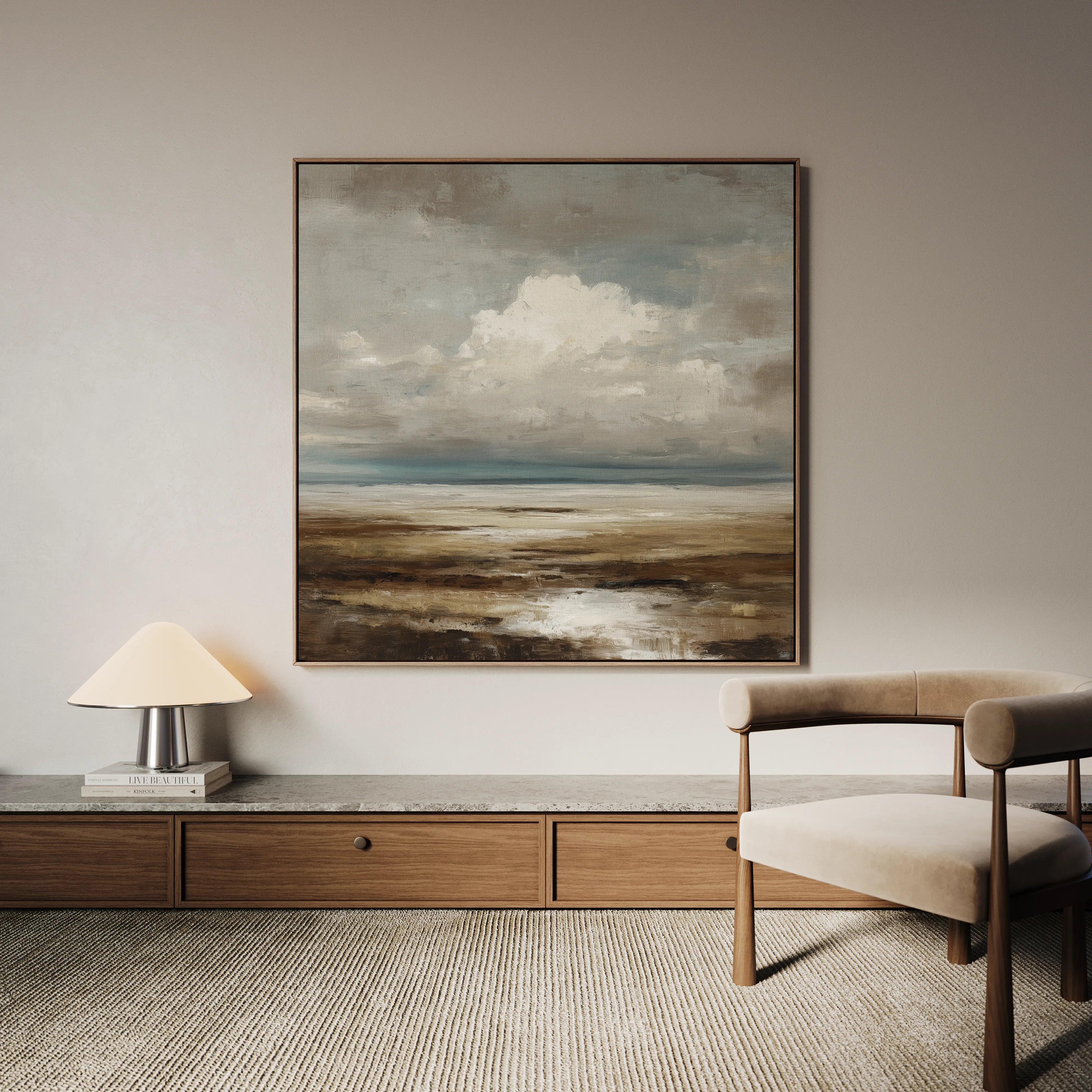 Abstract 1289 Canvas Art 16" x 16" / 40 x 40 cm / Black
