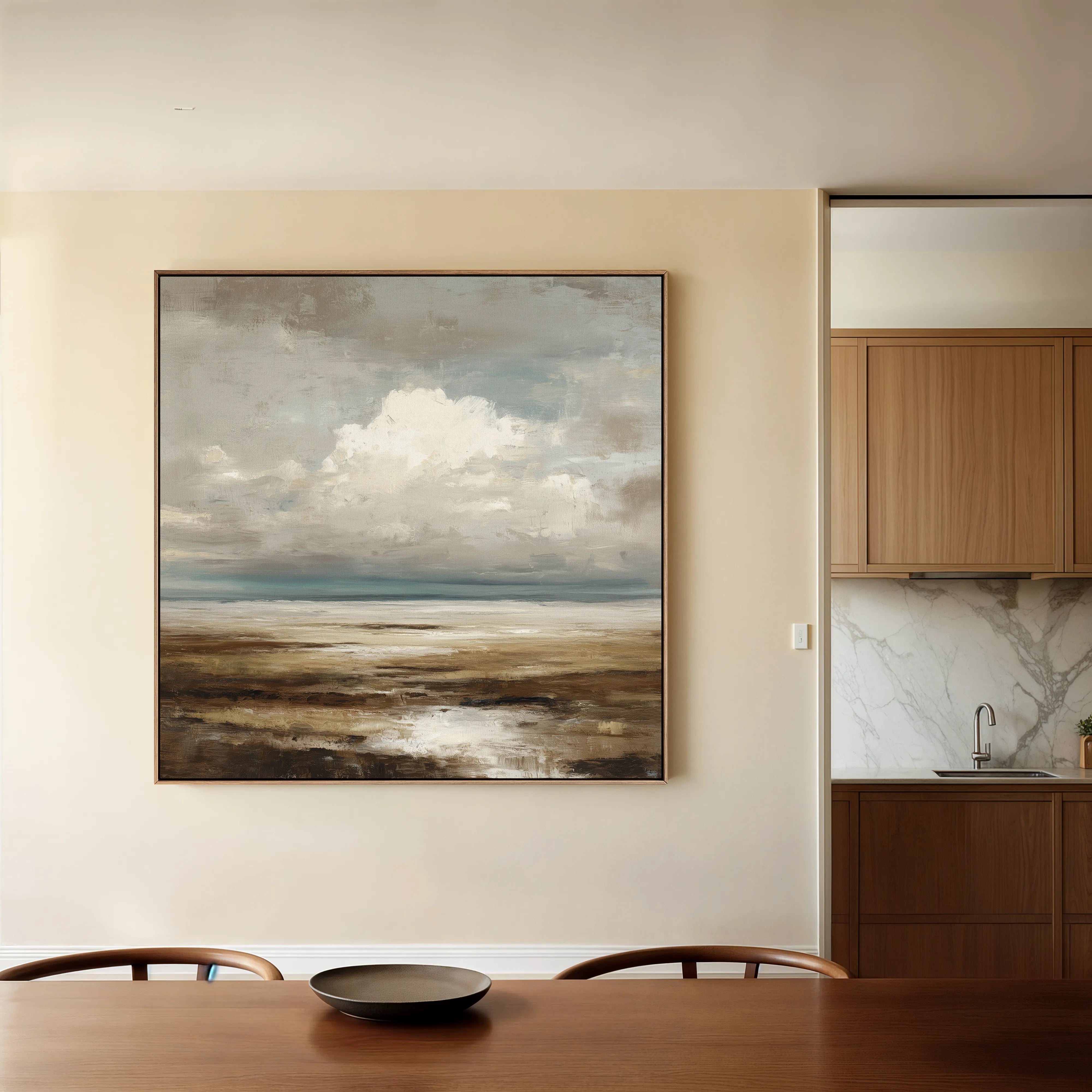 Abstract 1289 Canvas Art 16" x 16" / 40 x 40 cm / Black