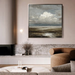 Abstract 1289 Canvas Art 16" x 16" / 40 x 40 cm / Black