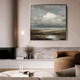 Abstract 1289 Canvas Art 16" x 16" / 40 x 40 cm / Black