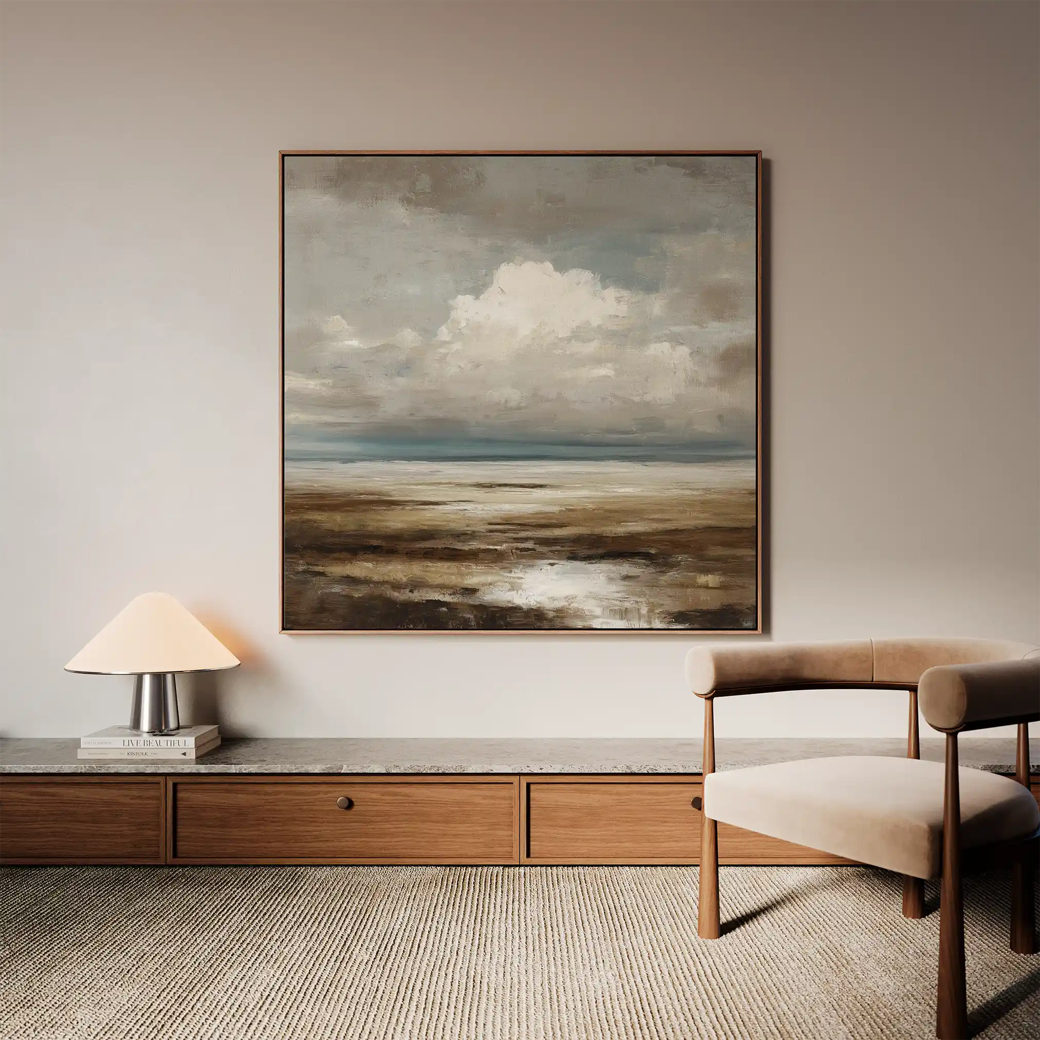 Abstract 1289 Canvas Art 60 x 60 cm / Black