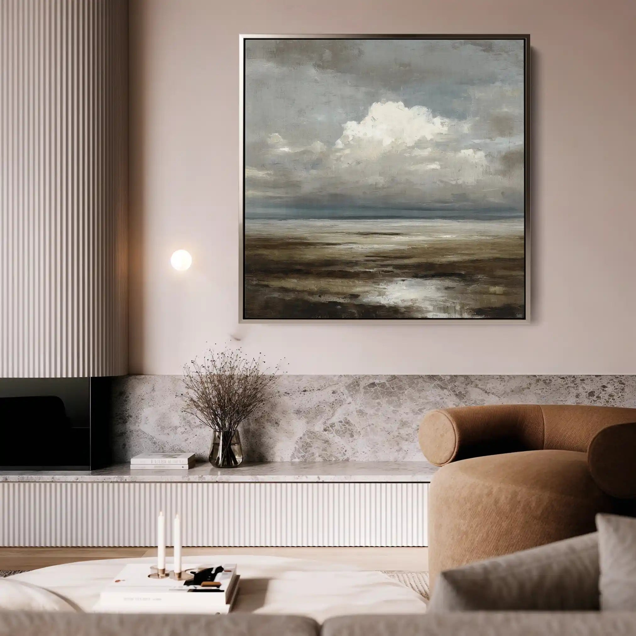 Abstract 1289 Canvas Art 60 x 60 cm / Black