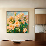 Floral 1289 Canvas Art 16" x 16" / 40 x 40 cm / Black