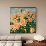 Floral 1289 Canvas Art 16" x 16" / 40 x 40 cm / Black