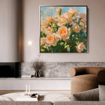 Floral 1289 Canvas Art 16" x 16" / 40 x 40 cm / Black