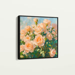 Floral 1289 Canvas Art 16" x 16" / 40 x 40 cm / Black