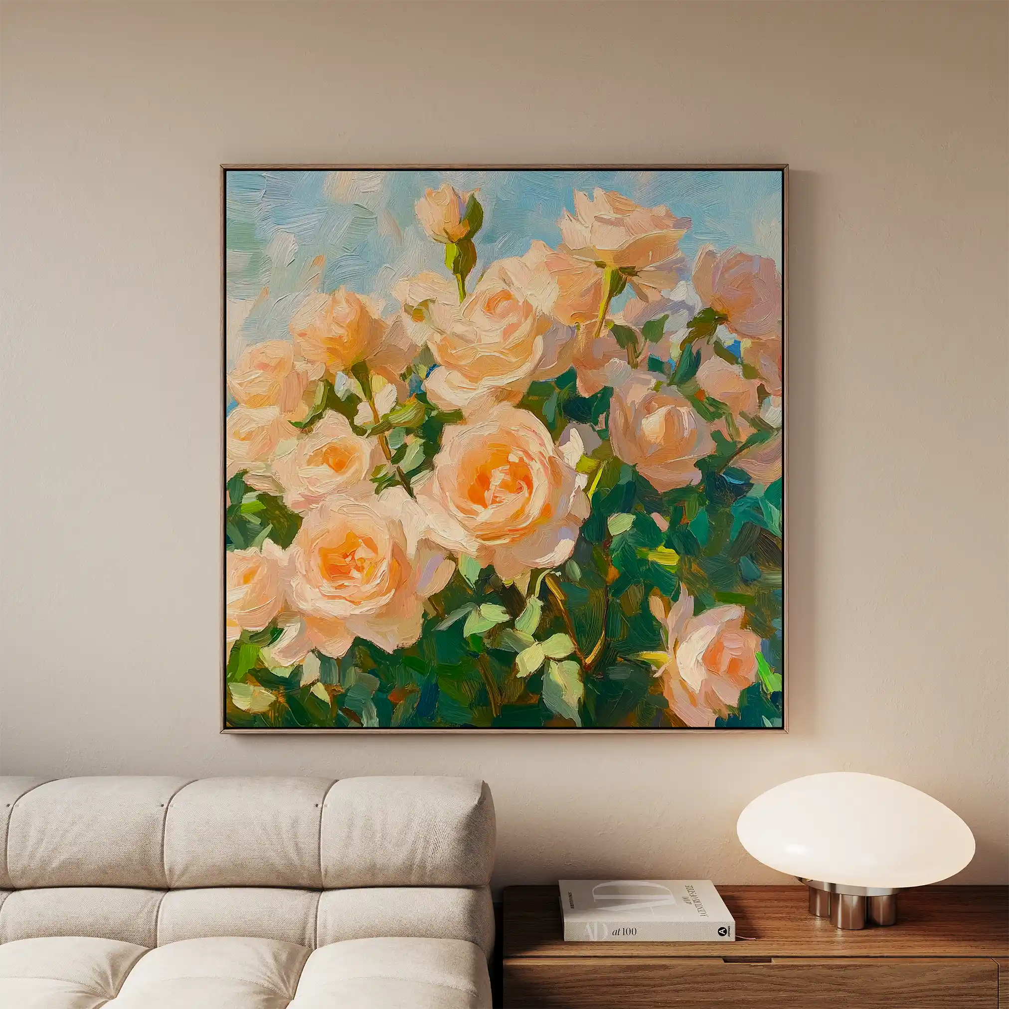 Floral 1289 Canvas Art 60 x 60 cm / Black