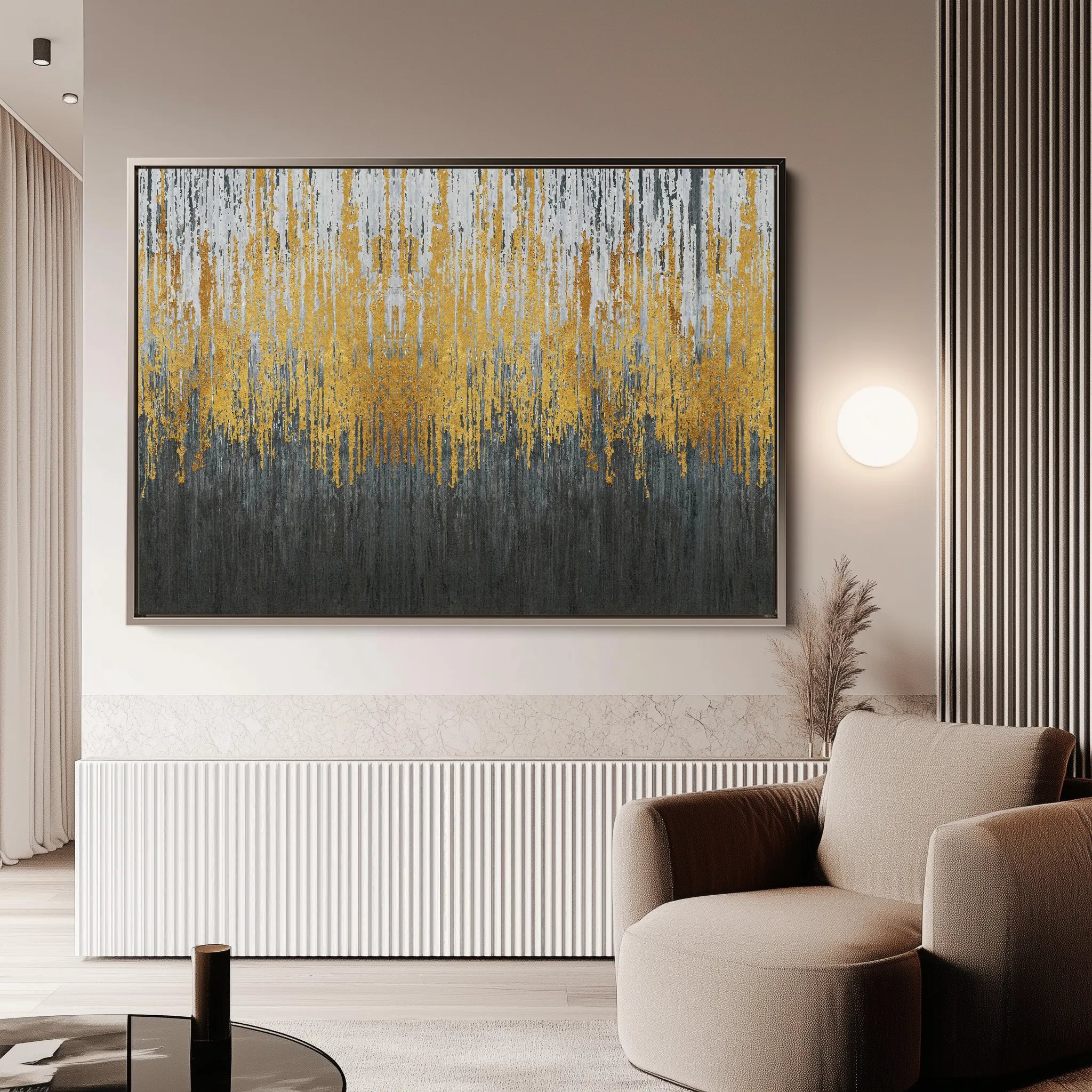 Abstract 129 Canvas Art 18" x 24" / 45 x 60 cm / Black