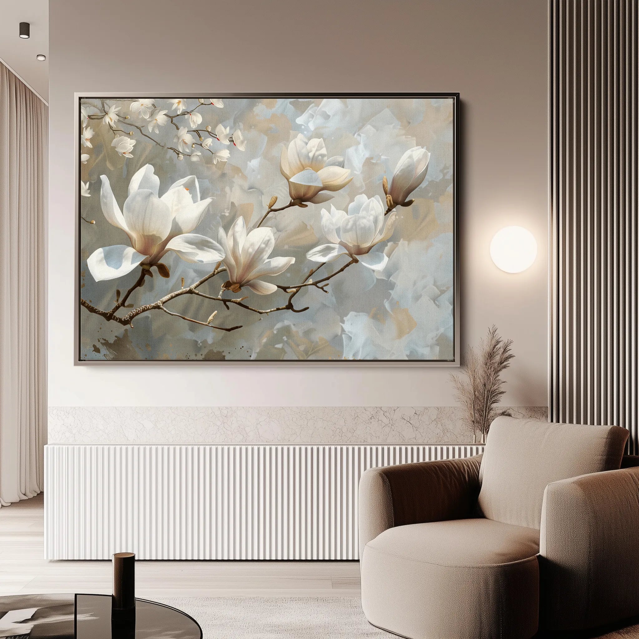 Floral 129 Canvas Art 18" x 24" / 45 x 60 cm / Black