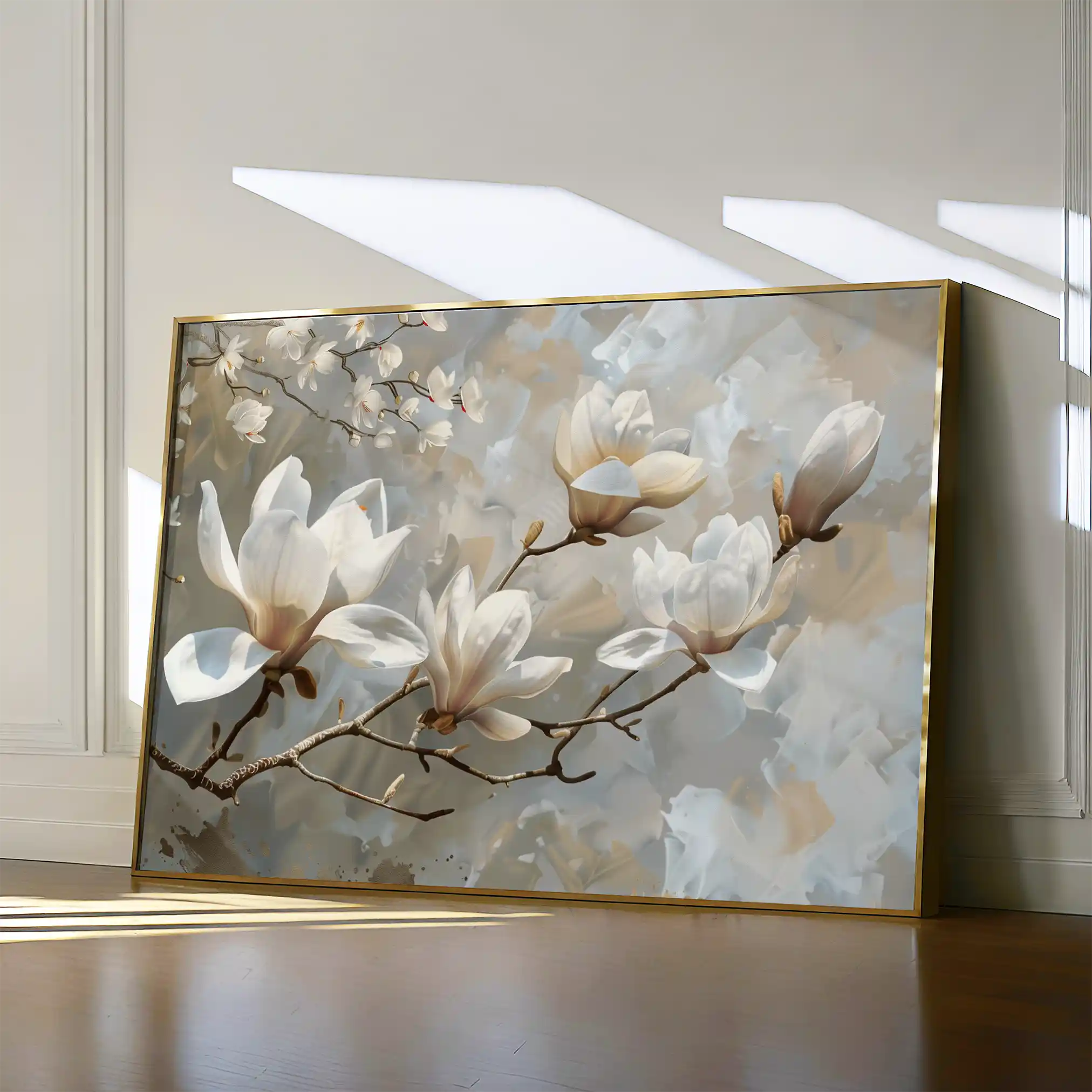 Floral 129 Canvas Art 18" x 24" / 45 x 60 cm / Black