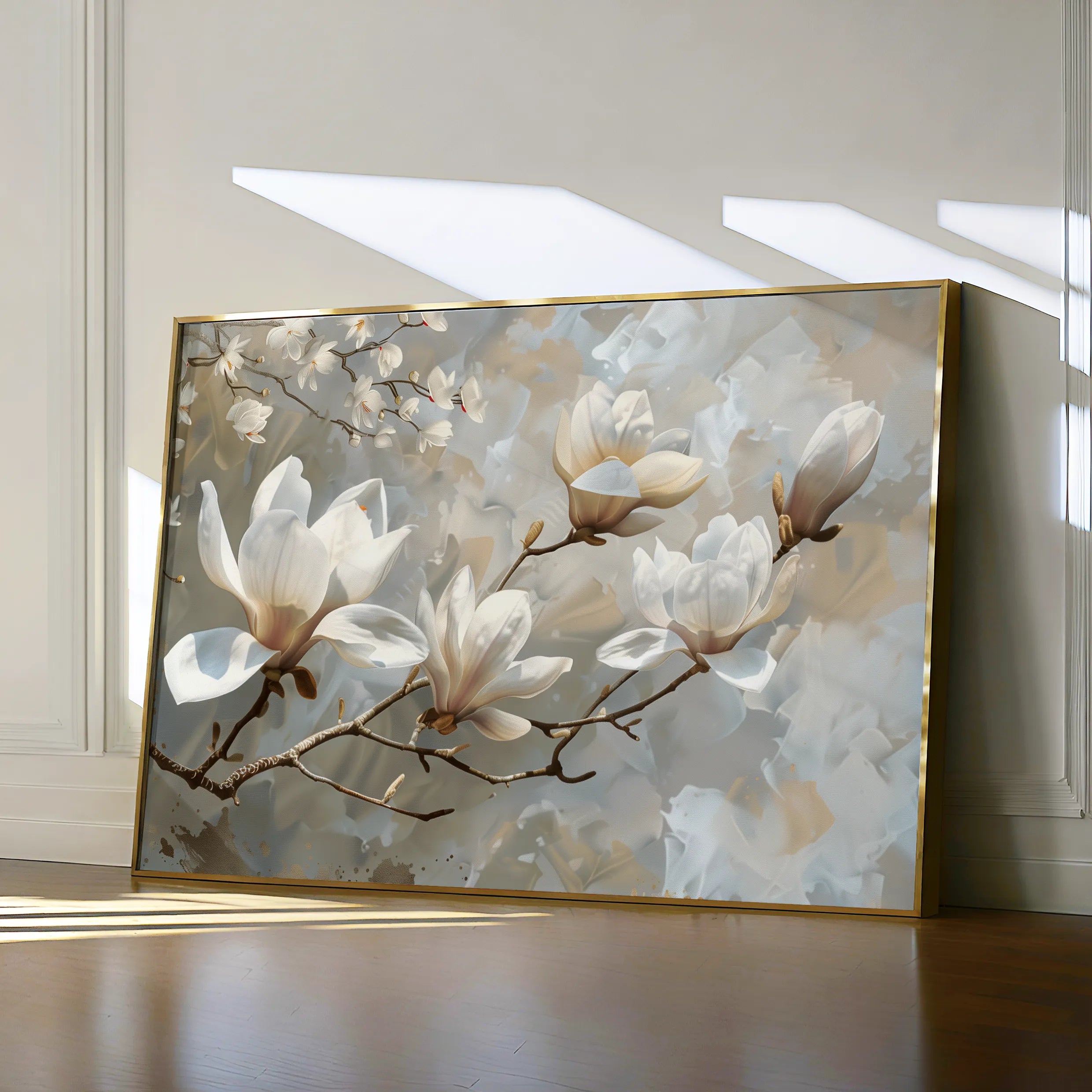 Floral 129 Canvas Art 18" x 24" / 45 x 60 cm / Black
