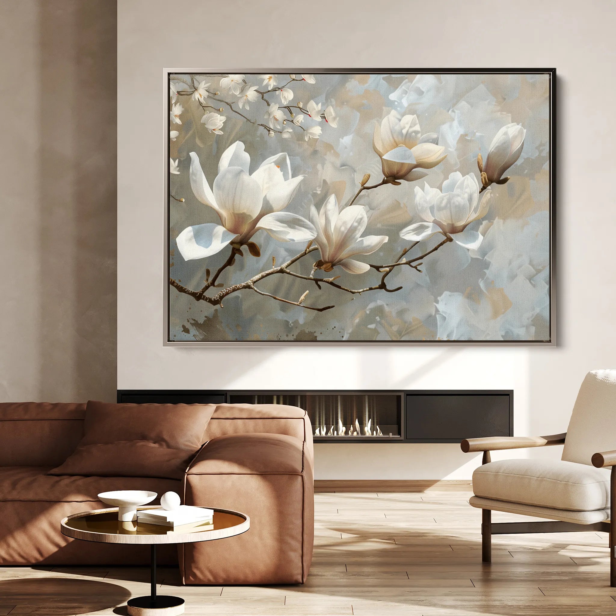 Floral 129 Canvas Art 18" x 24" / 45 x 60 cm / Black