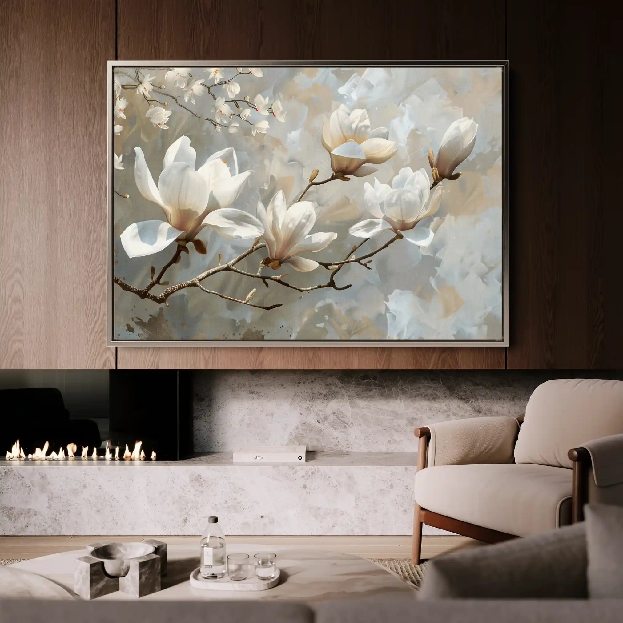 Floral 129 Canvas Art 18" x 24" / 45 x 60 cm / Black