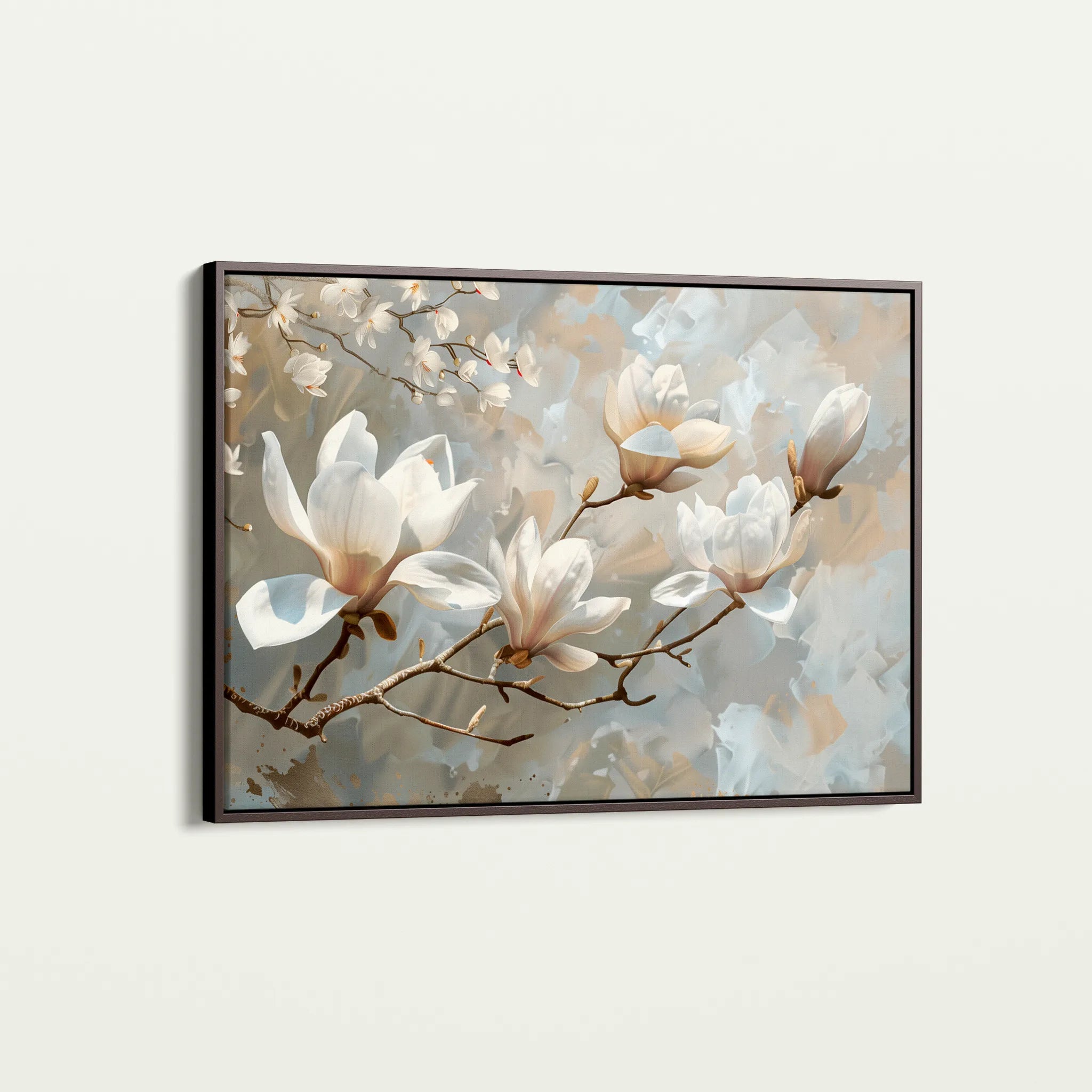 Floral 129 Canvas Art 18" x 24" / 45 x 60 cm / Black