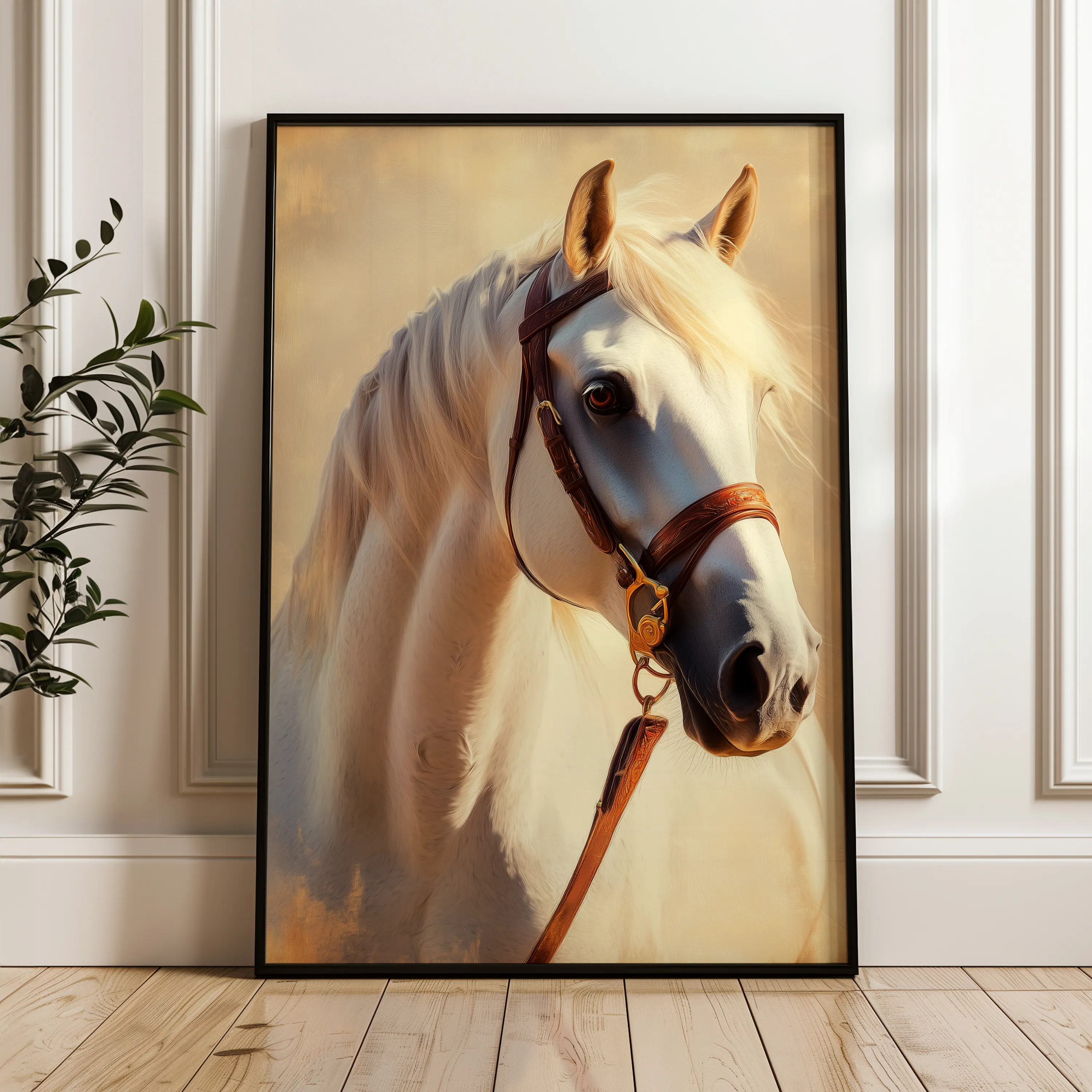 Horses 129 Canvas Art 18" x 24" / 45 x 60 cm / Black