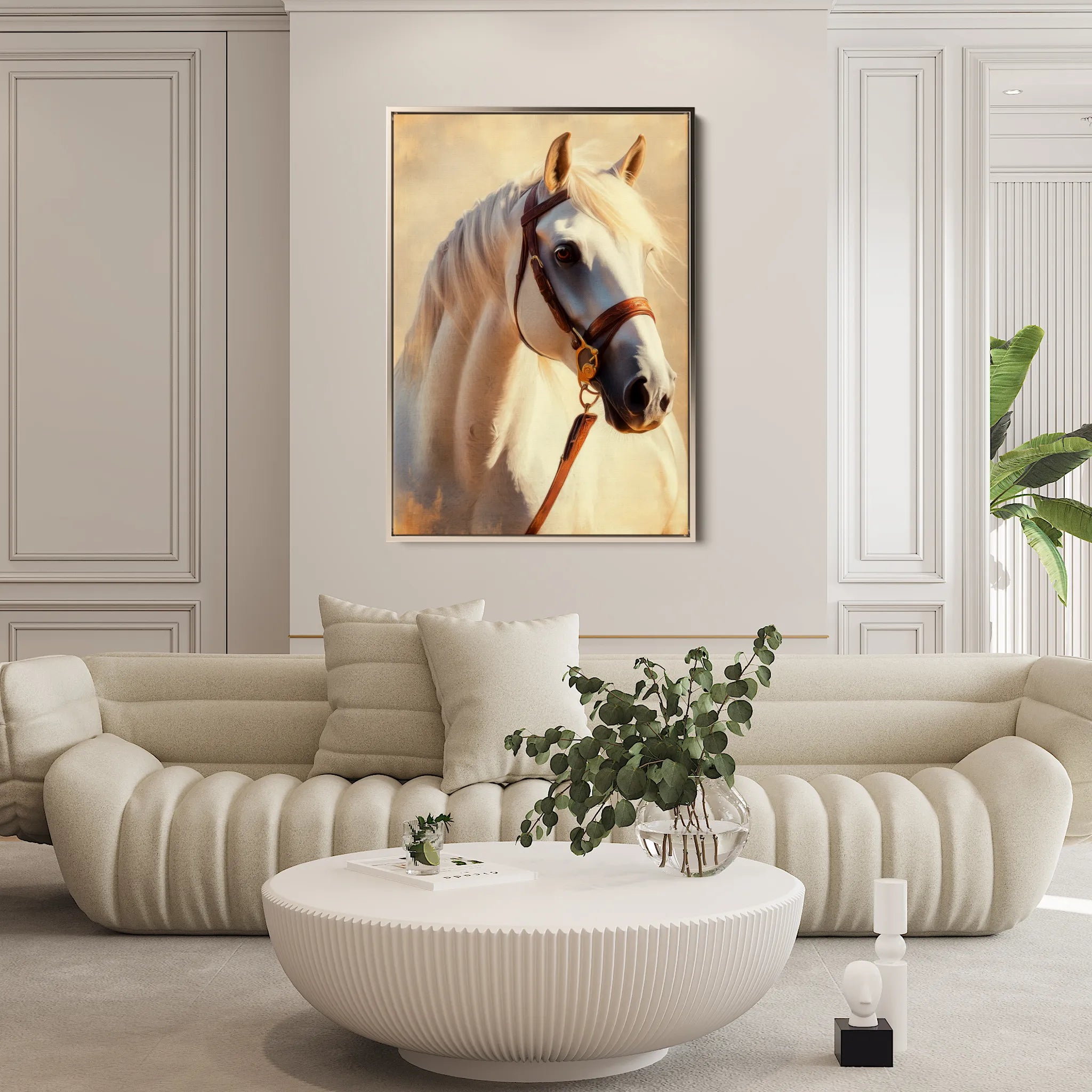 Horses 129 Canvas Art 18" x 24" / 45 x 60 cm / Black