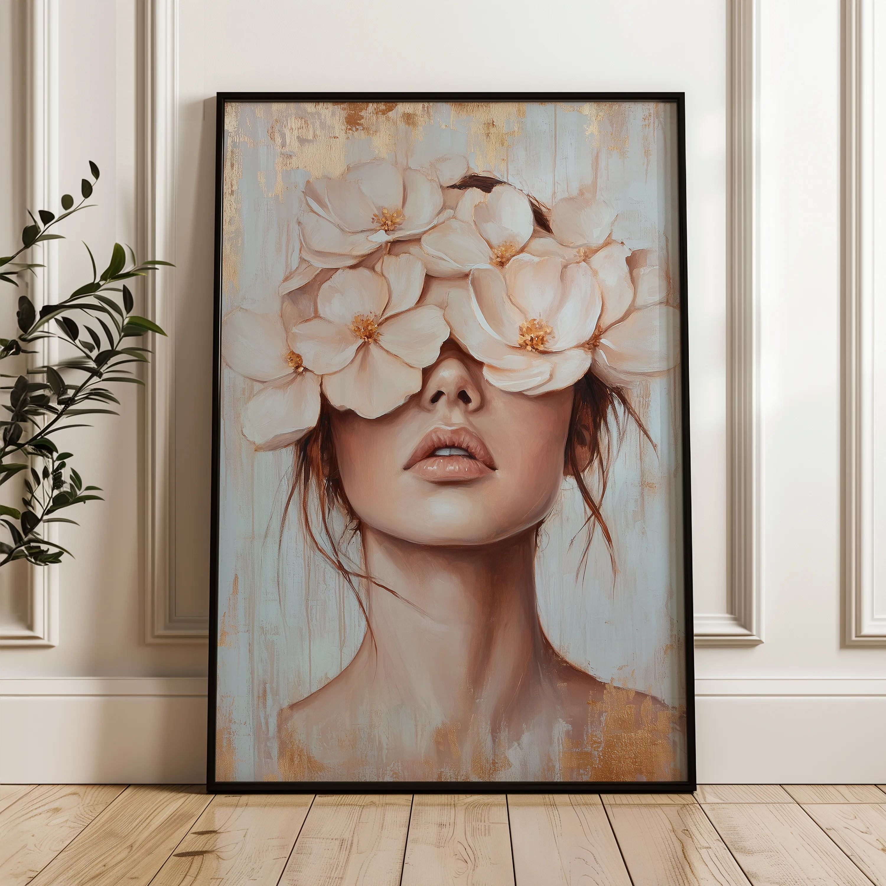 Portrait 129 Canvas Art 18" x 24" / 45 x 60 cm / Black