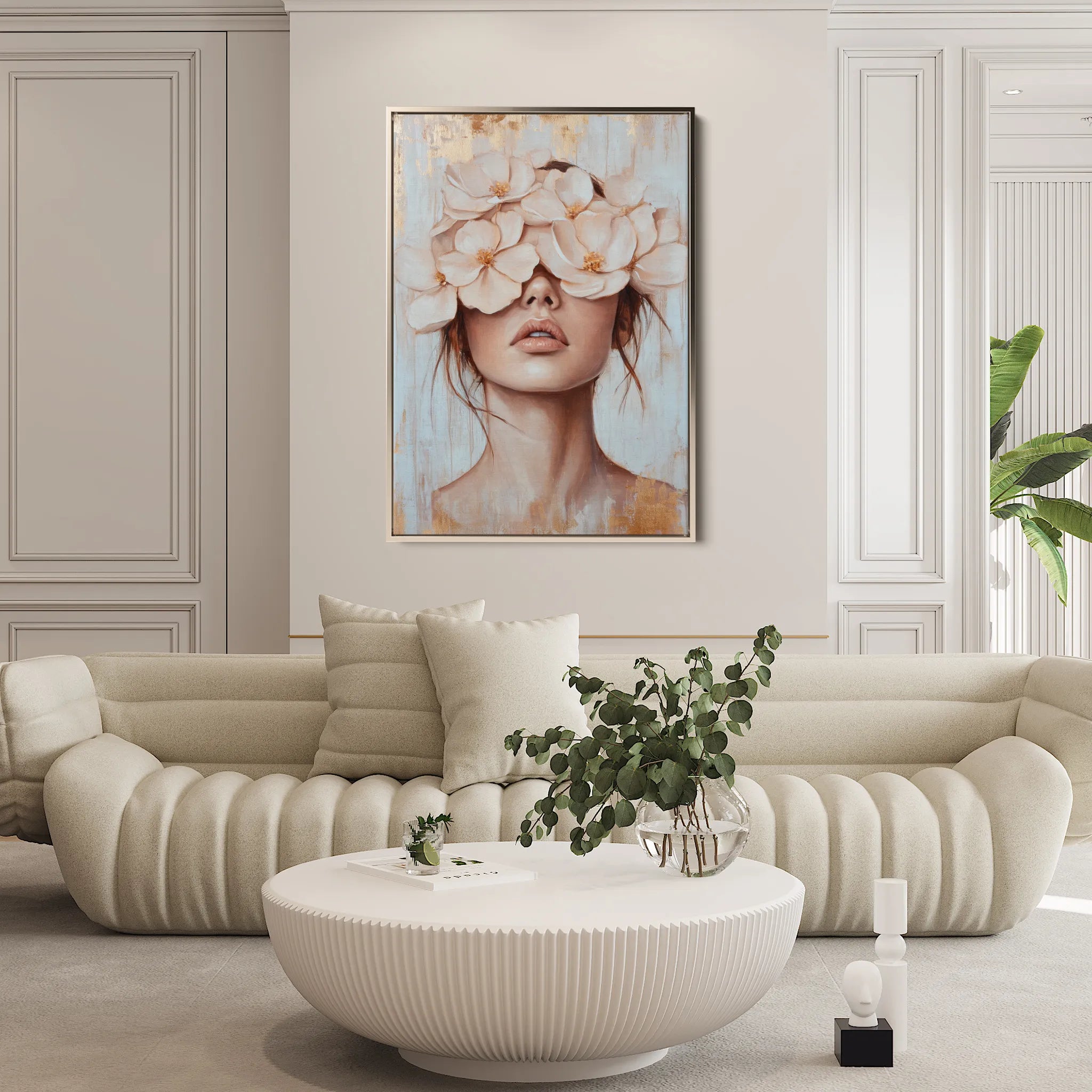 Portrait 129 Canvas Art 18" x 24" / 45 x 60 cm / Black