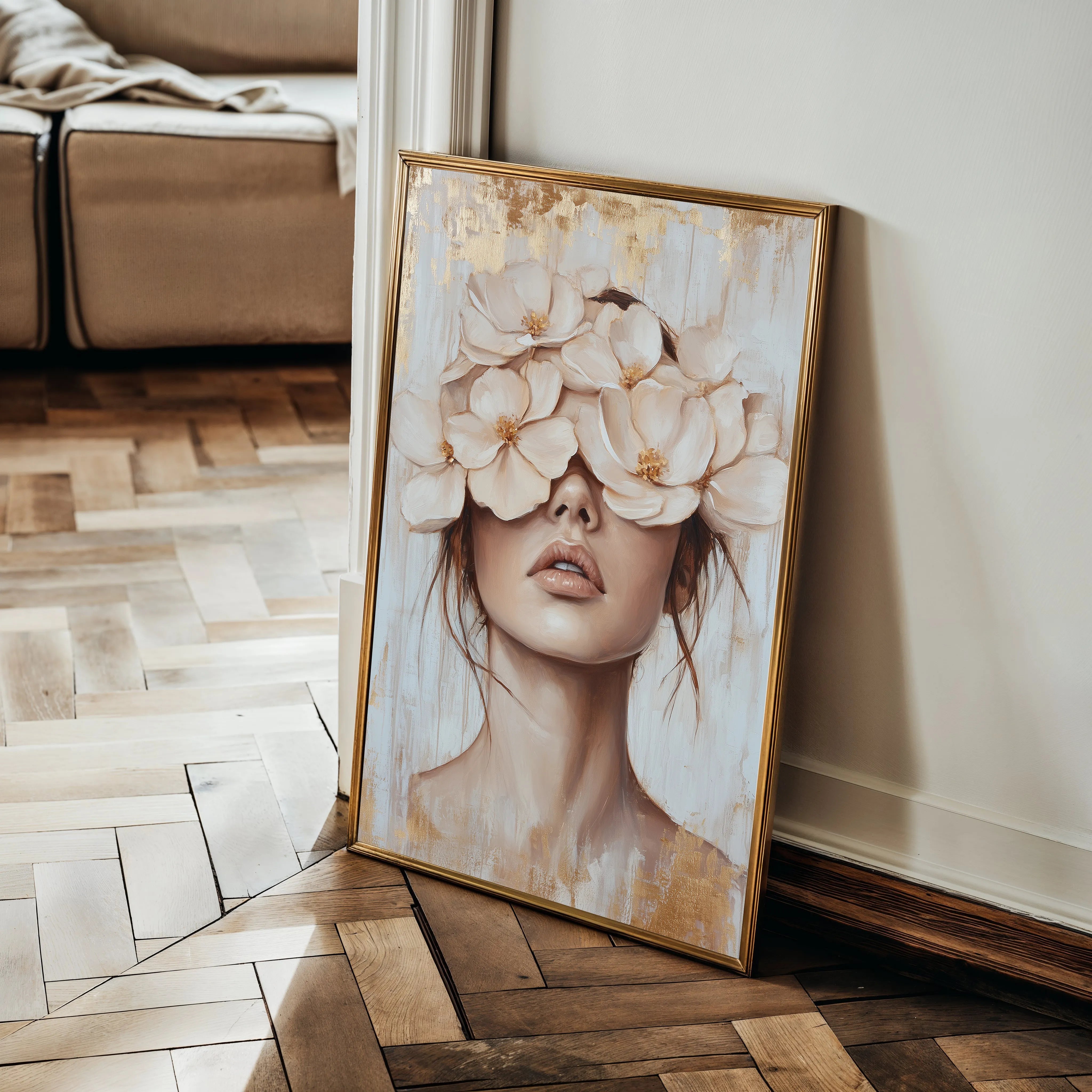 Portrait 129 Canvas Art 18" x 24" / 45 x 60 cm / Black