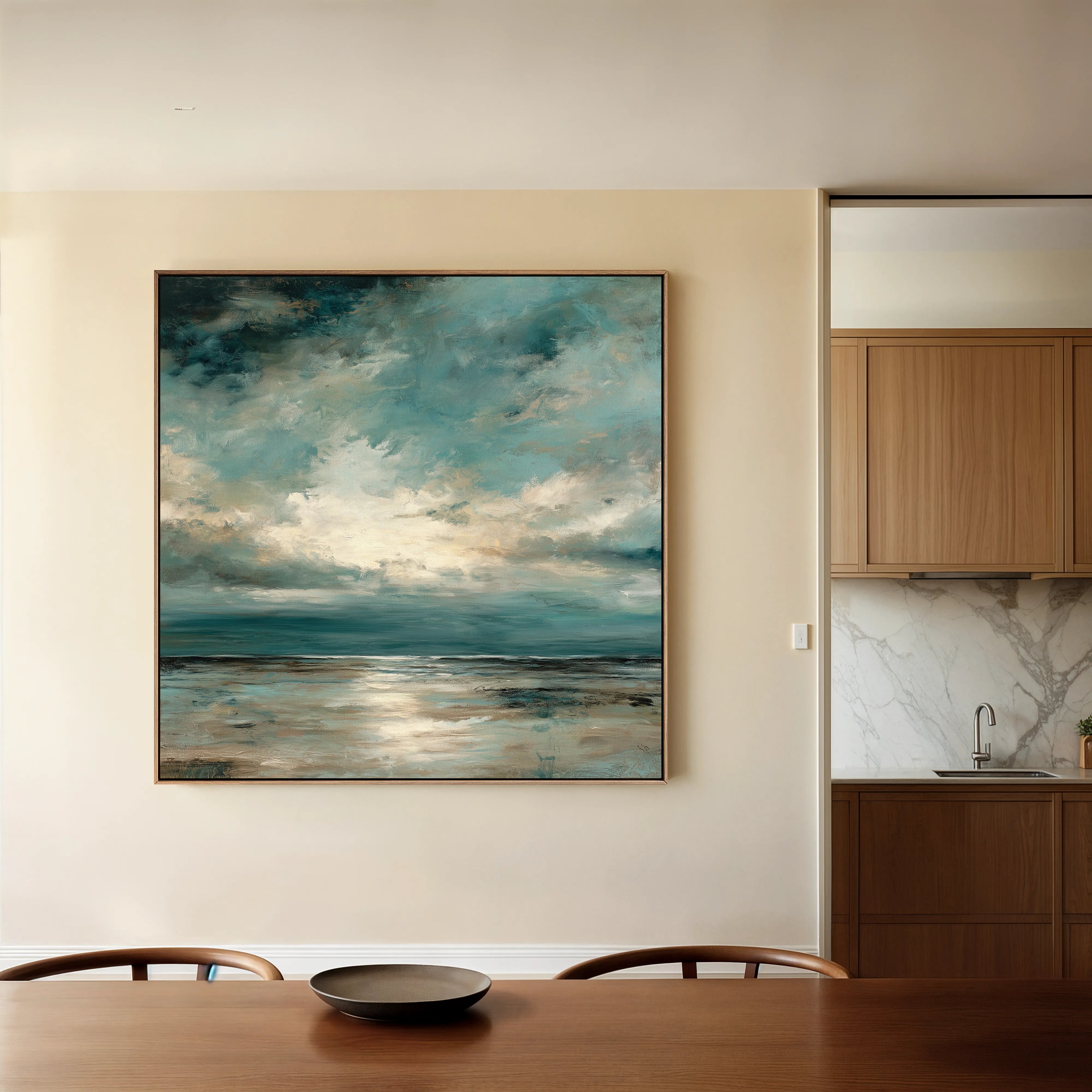 Abstract 1290 Canvas Art 16" x 16" / 40 x 40 cm / Black