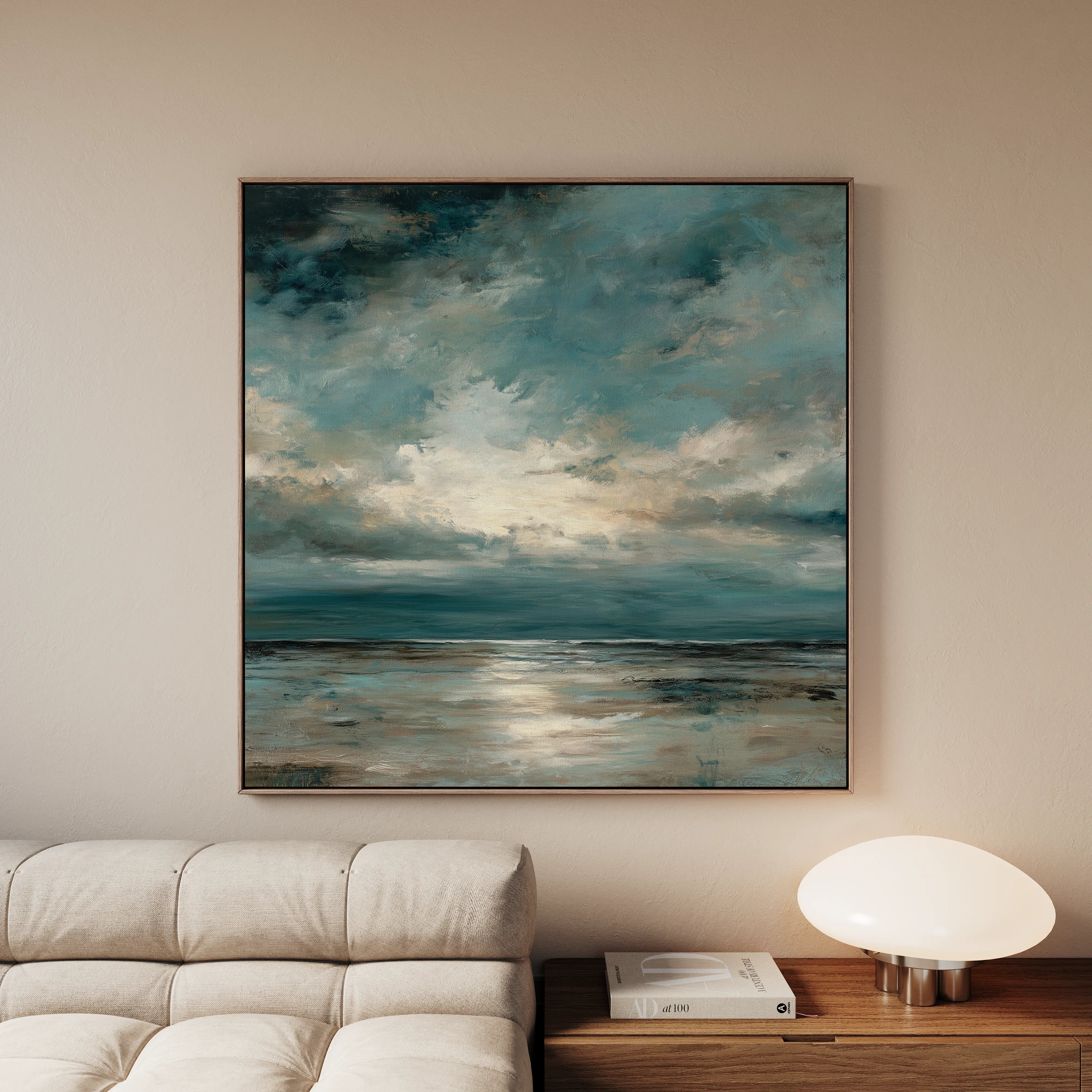 Abstract 1290 Canvas Art 16" x 16" / 40 x 40 cm / Black