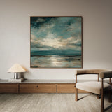 Abstract 1290 Canvas Art 16" x 16" / 40 x 40 cm / Black
