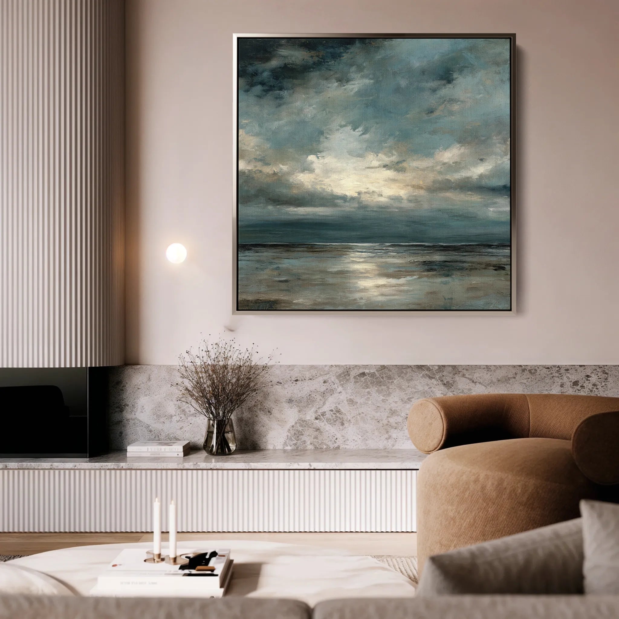 Abstract 1290 Canvas Art 16" x 16" / 40 x 40 cm / Black