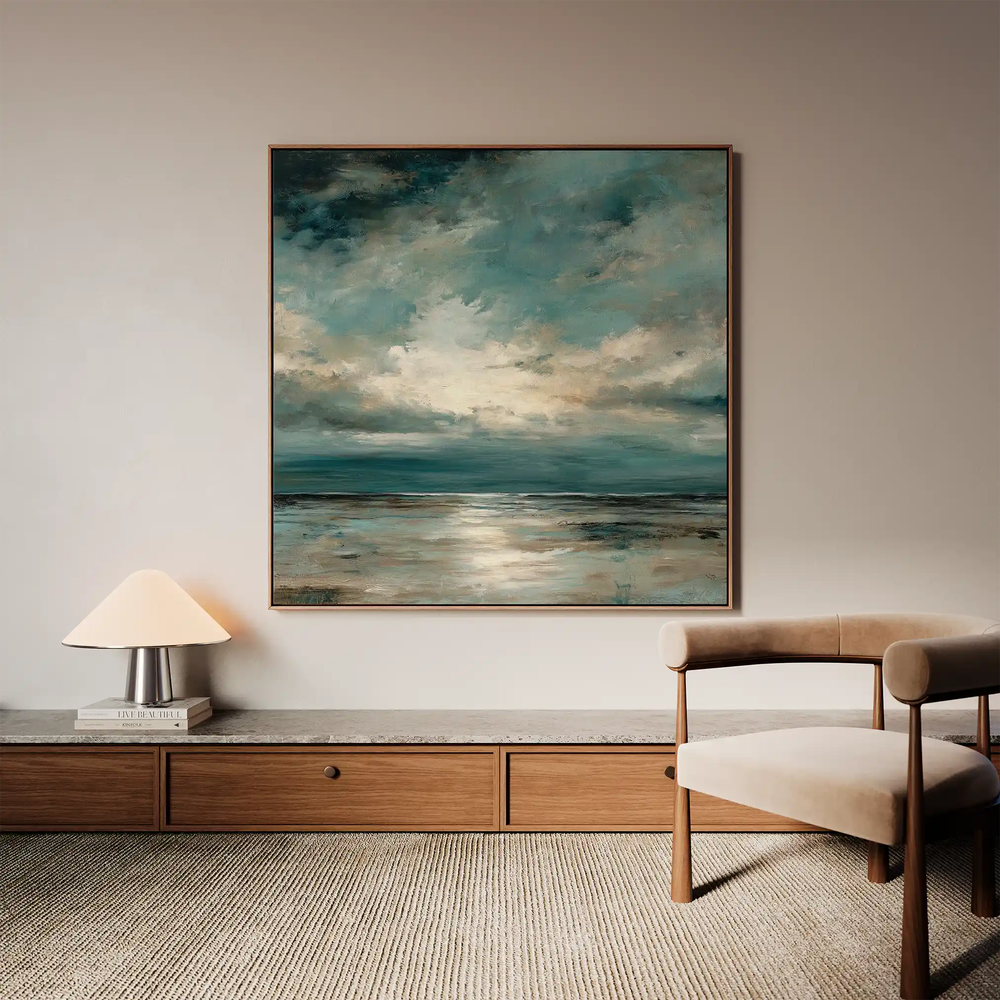 Abstract 1290 Canvas Art 60 x 60 cm / Black