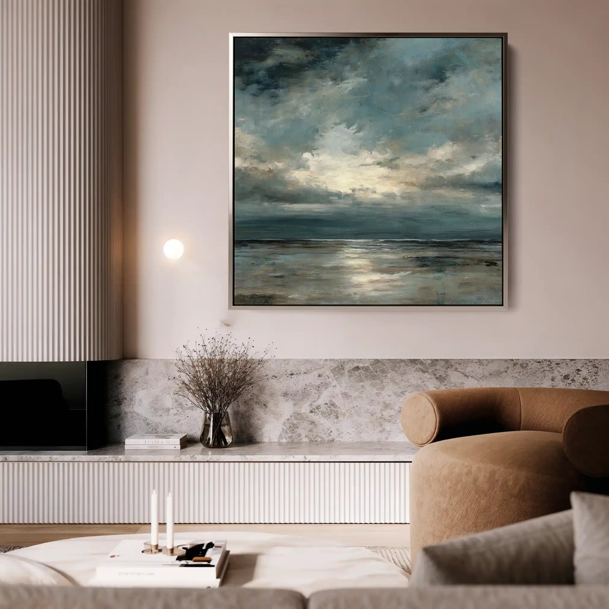Abstract 1290 Canvas Art 60 x 60 cm / Black