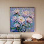 Floral 1290 Canvas Art 16" x 16" / 40 x 40 cm / Black