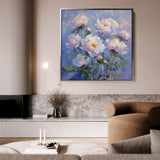 Floral 1290 Canvas Art 16" x 16" / 40 x 40 cm / Black