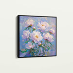 Floral 1290 Canvas Art 16" x 16" / 40 x 40 cm / Black