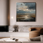 Abstract 1291 Canvas Art 16" x 16" / 40 x 40 cm / Black