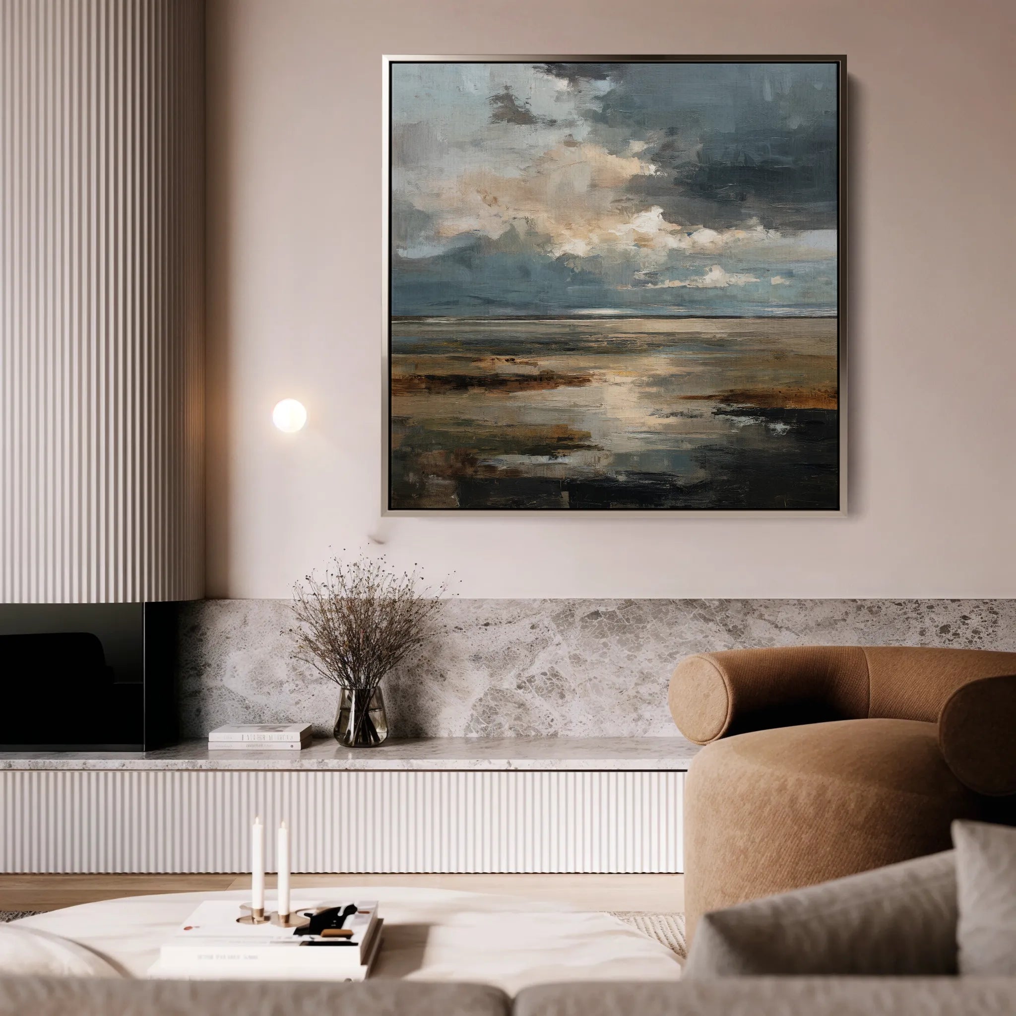 Abstract 1291 Canvas Art 16" x 16" / 40 x 40 cm / Black