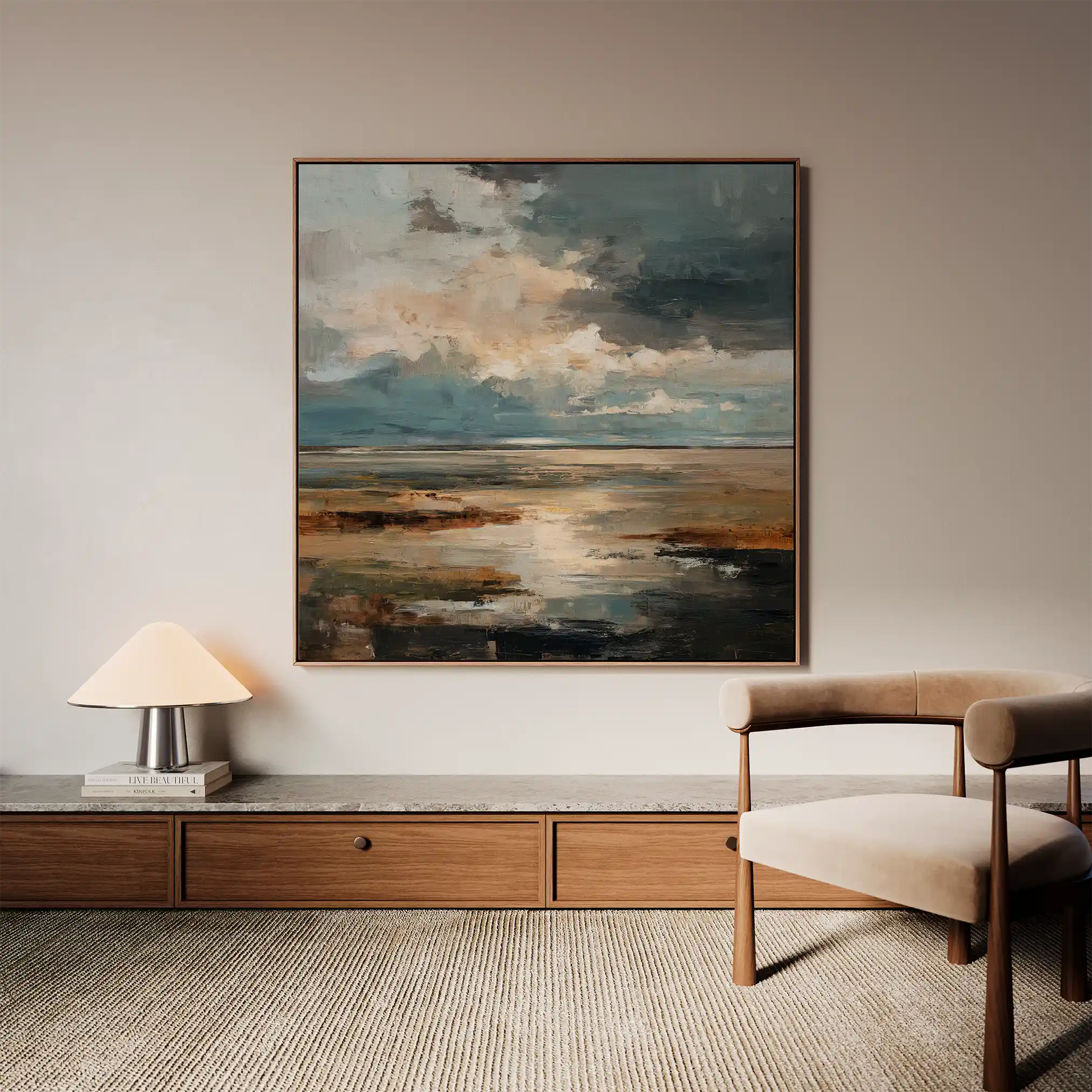 Abstract 1291 Canvas Art 60 x 60 cm / Black