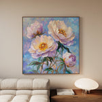 Floral 1291 Canvas Art 16" x 16" / 40 x 40 cm / Black