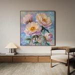 Floral 1291 Canvas Art 16" x 16" / 40 x 40 cm / Black