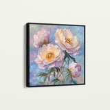 Floral 1291 Canvas Art 16" x 16" / 40 x 40 cm / Black