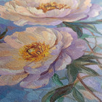 Floral 1291 Canvas Art 16" x 16" / 40 x 40 cm / Black