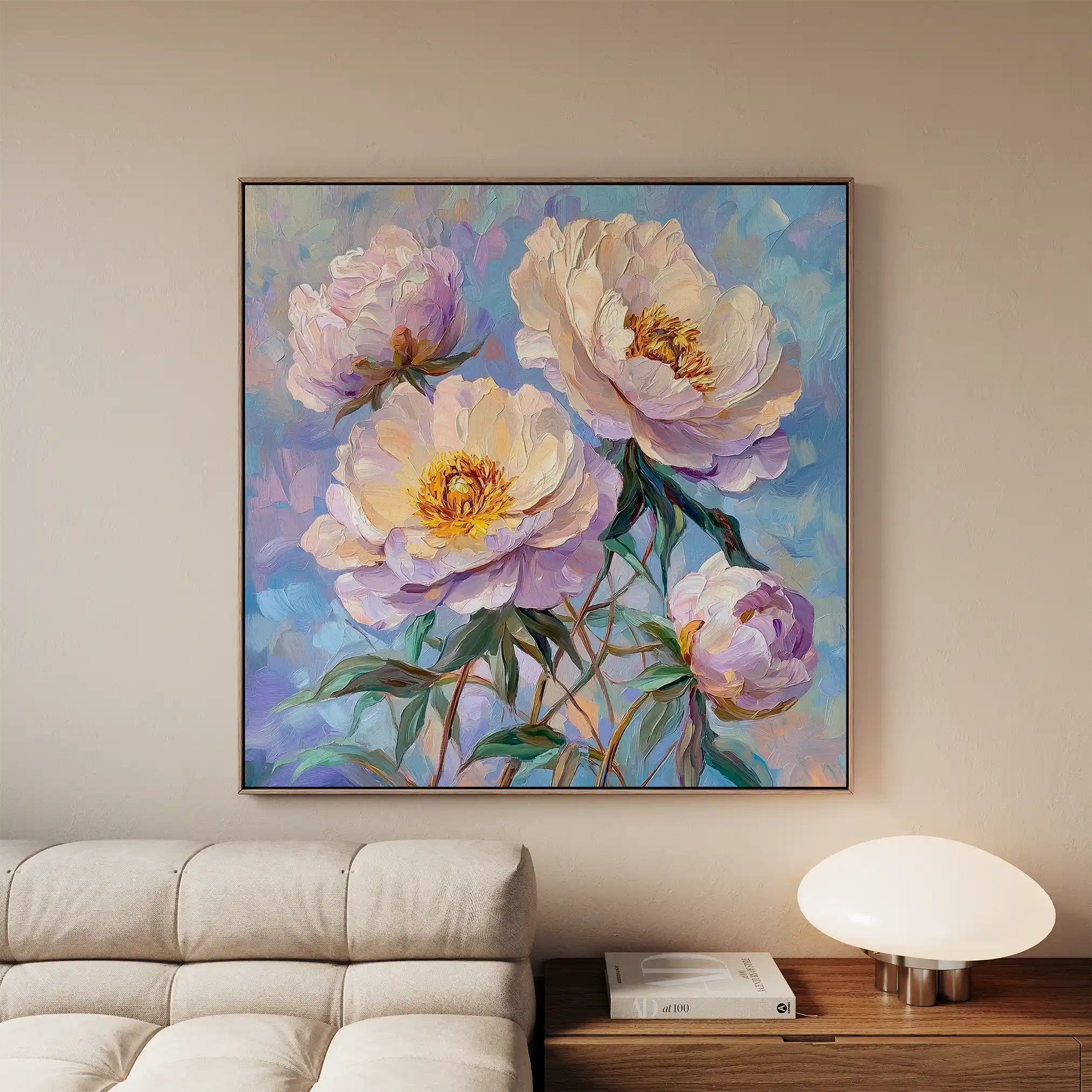 Floral 1291 Canvas Art 60 x 60 cm / Black
